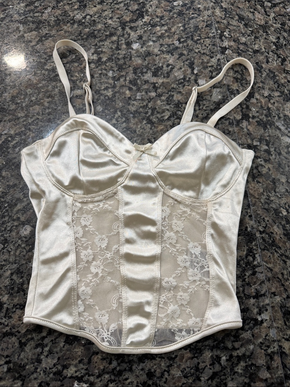 H&M Cream Lace Trim Bustier corset Top XS